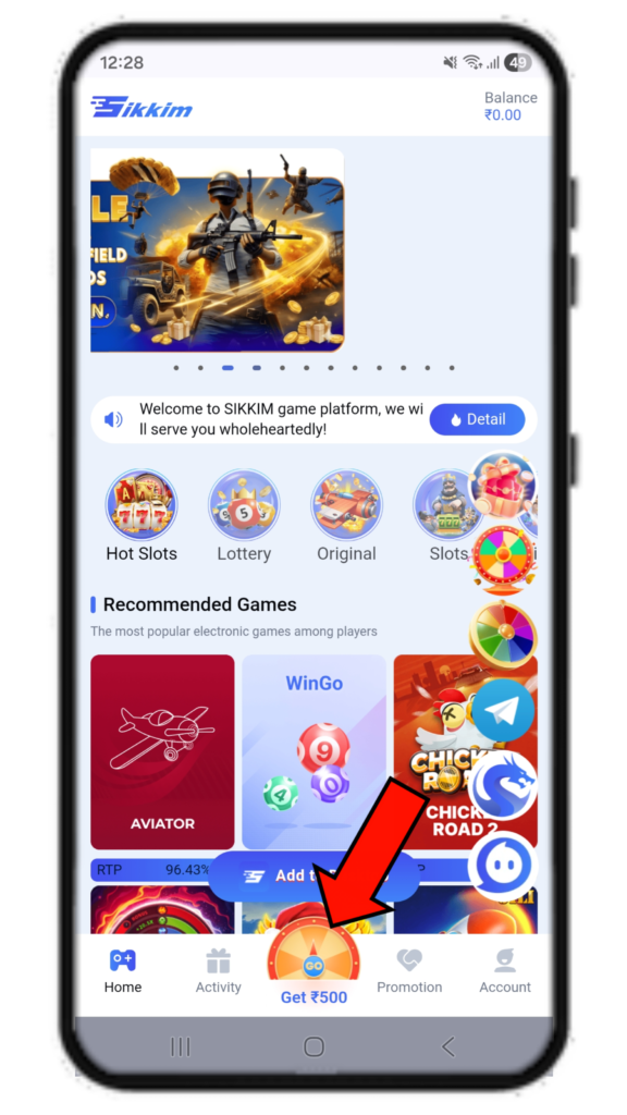 Sikkim Game 500 Bonus